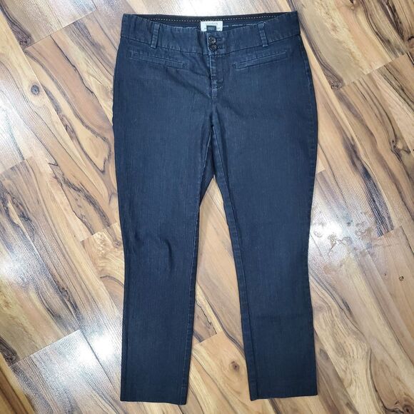 THE ESSENTIAL SLIM by Anthropologie Pants Womens 4 Black Denim Stretch Tapered - Picture 2 of 8